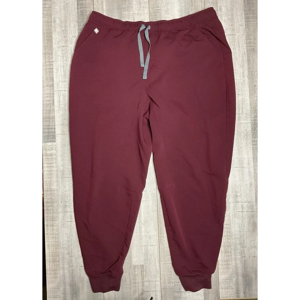 FIGS Mens Burgundy Jogger Scrub Pants Elastic Drawstring‎ Waist MXXSW2004S